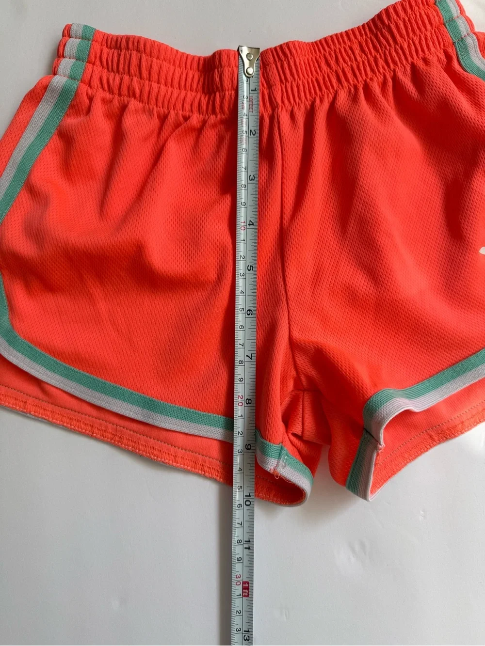 PONY Neon Coral Athletic Running Shorts Girls S 7/8 Y2K Sporty